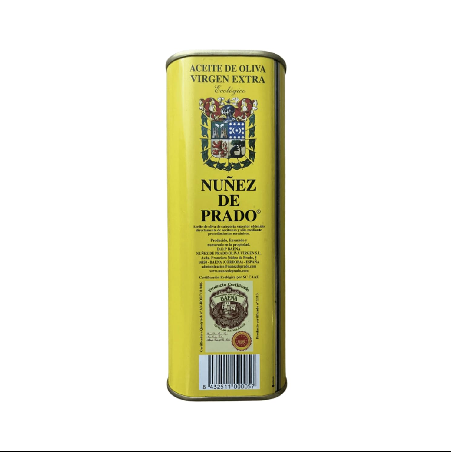 Nuñez de Prado Extra Virgin Olive Oil – USDA Organic, DOP Baena, First Cold Pressed, Family Estate Harvest, 33.8 fl oz (1 Liter)