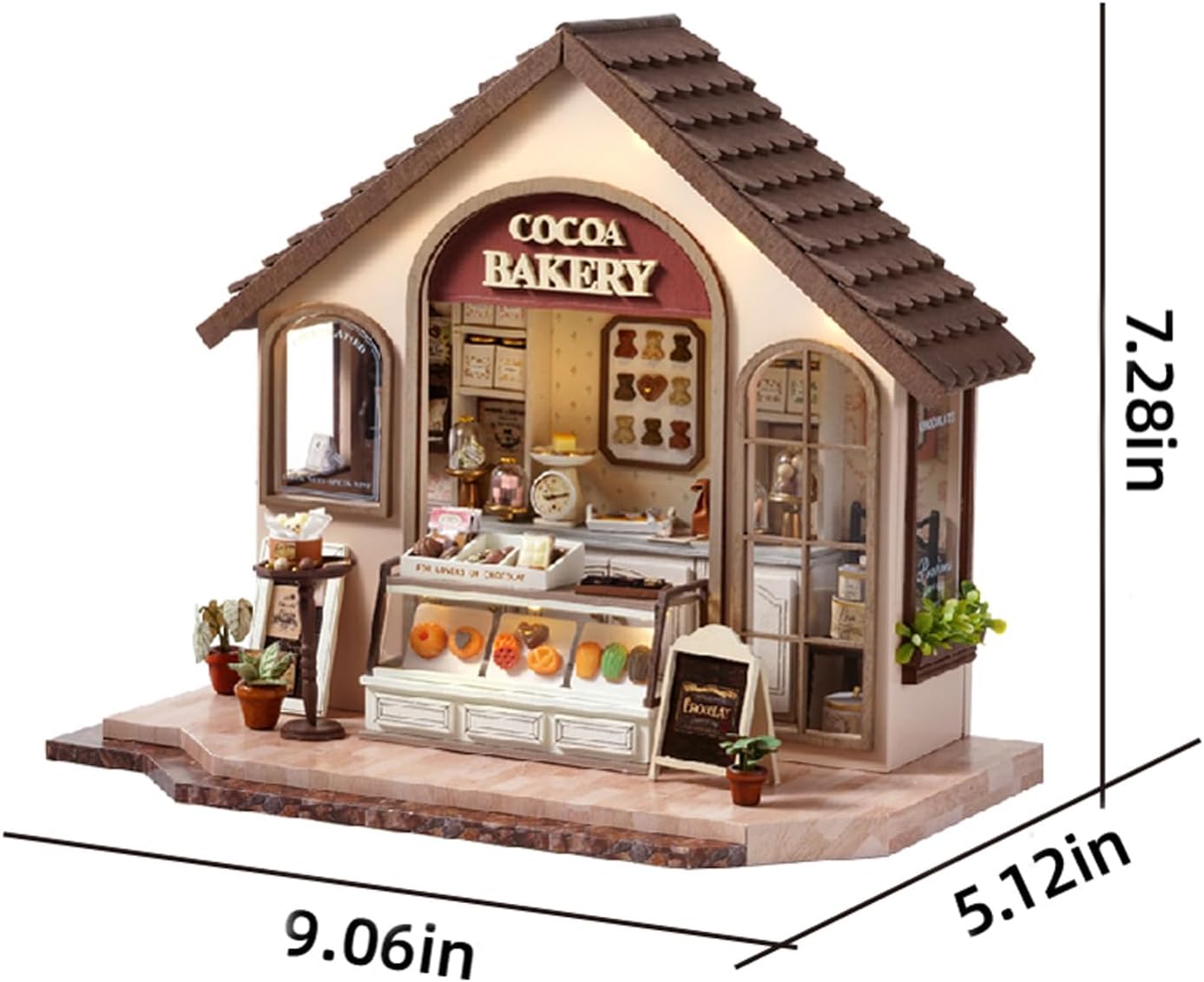 MAGQOO Wooden Dollhouse Miniature with Furniture DIY Dollhouse Kit DIY House Kit Tiny House Kit with Voice Control and Music Movement 1:18 Scale Creative Room Idea(Time Travel)