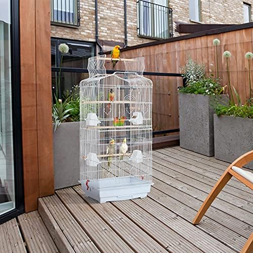 Yaheetech 41-Inch Portable Hanging Flight Bird Cage for Small Parrots Quaker Cockatiels Sun Parakeets Green Cheek Conures Finches Canary Budgies