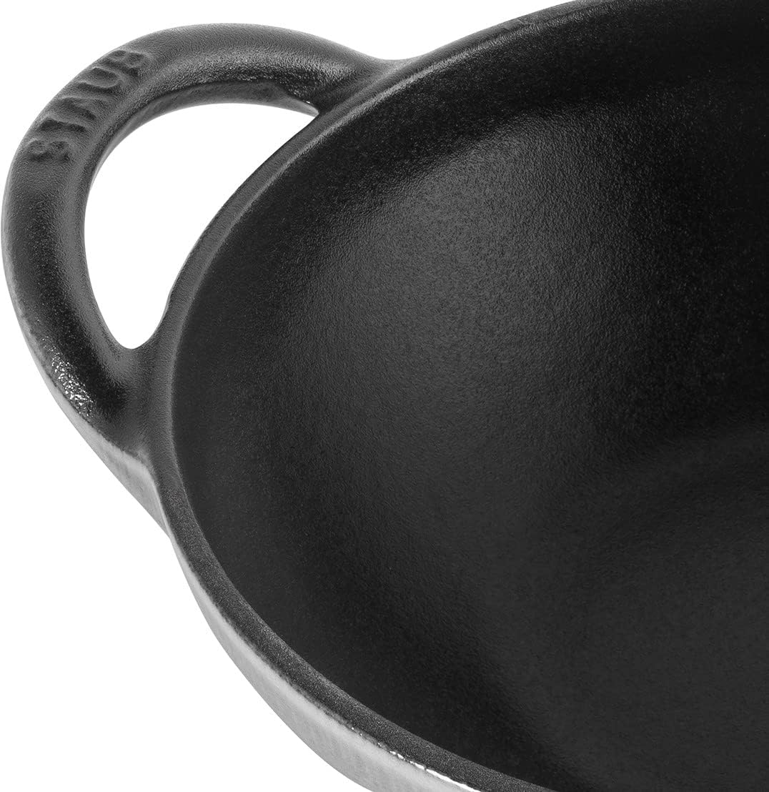 STAUB Cast Iron Baby Wok, 0.5-quart, Black Matte