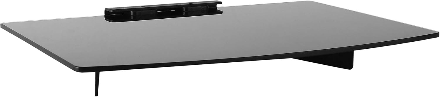 Mount-It! Floating Wall Shelf – Tempered Glass Media Shelf for Cable Box, DVD Player, Gaming Consoles (PS5, Xbox, Roku)