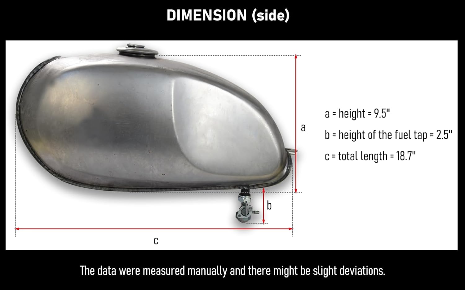 0081 Cafe Racer Motorcycle Fuel Gas Tank 2.9 Gallon Univesal Raw Steel for Honda Yamaha Suzuki Kawasaki (Frame Modification Required)