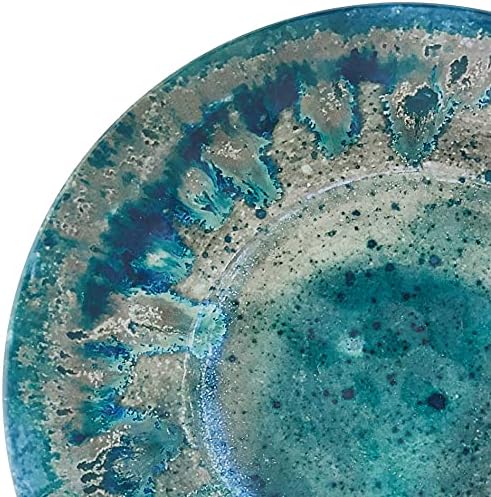 Radiance Teal 12pc Melamine Dinnerware Set – Service for 4 Plates and Bowls Set, Outdoor Dinnerware, Coastal Dishes, Unbreakable, Dishwasher Safe