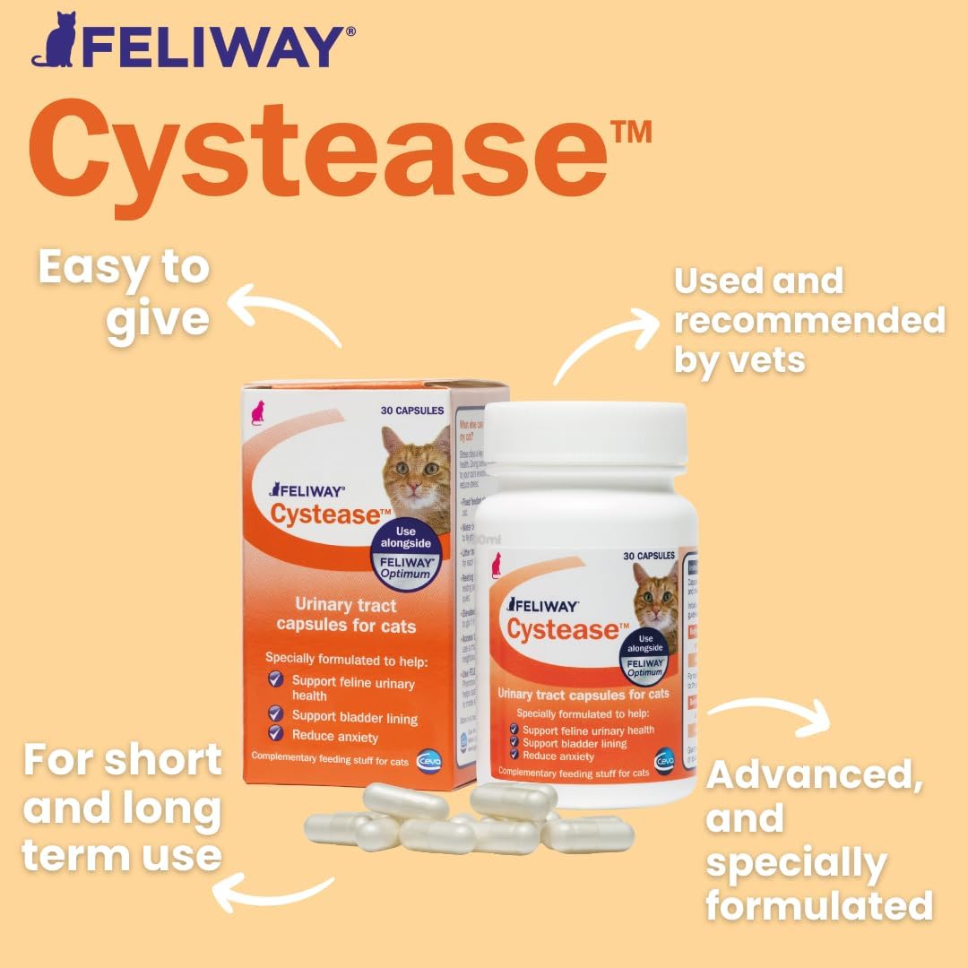 FELIWAY Cystease Advanced Urinary Tract Support for Cats (Pot Size: 30 Tablets)