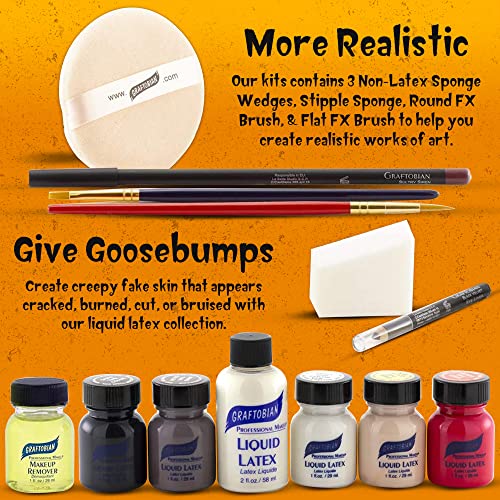 Graftobian Special FX Trauma Pro SFX Makeup Kit - Made in USA - Professional Effects Kit for Halloween, Cosplay, Theater, and Movie