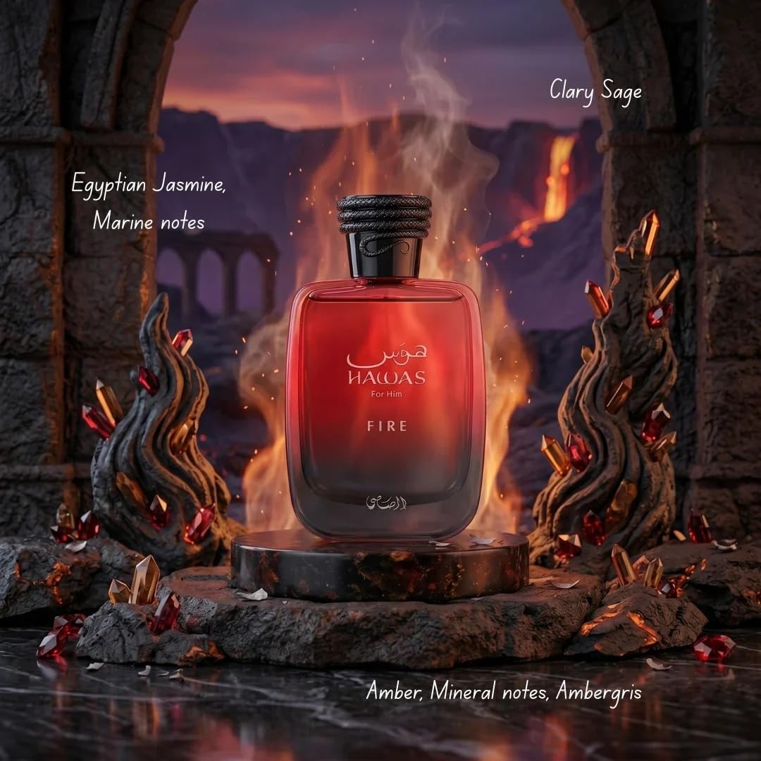 Rasasi Hawas For Men Eau De Parfum Spray 100ML (3.4 Oz) - Long Lasting Arabian Perfume, Premium Perfume Men, Ideal for Special Occasions & Daily Elegance, A Bold and Captivating Fragrance
