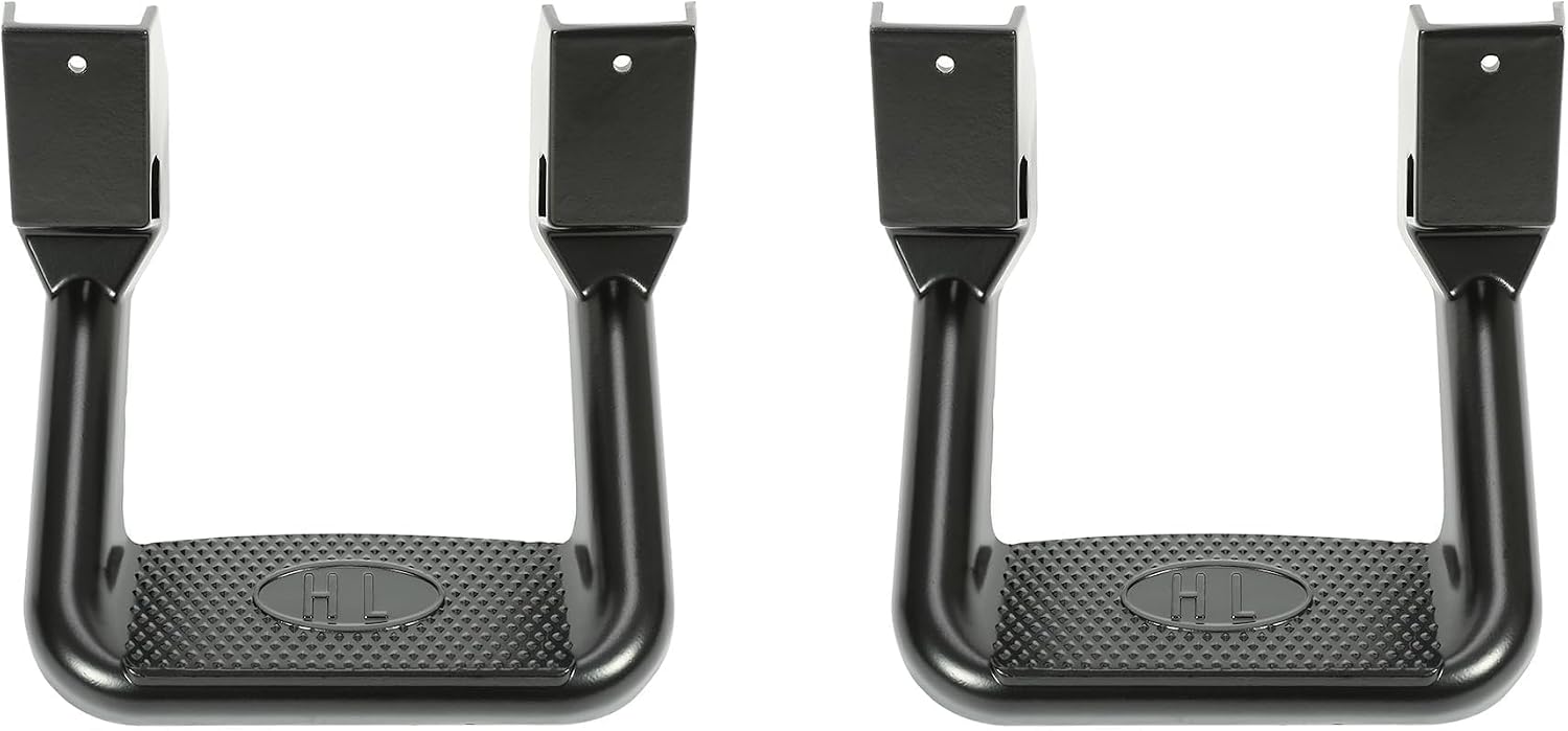 Kojem 2Pcs Silvery Aluminum Side Step Compatible with Chevy Chevrolet GMC Ford Isuzu Mitsubishi Dodge Jeep Nissan Toyota Mazda Side Hoop Step Polishing