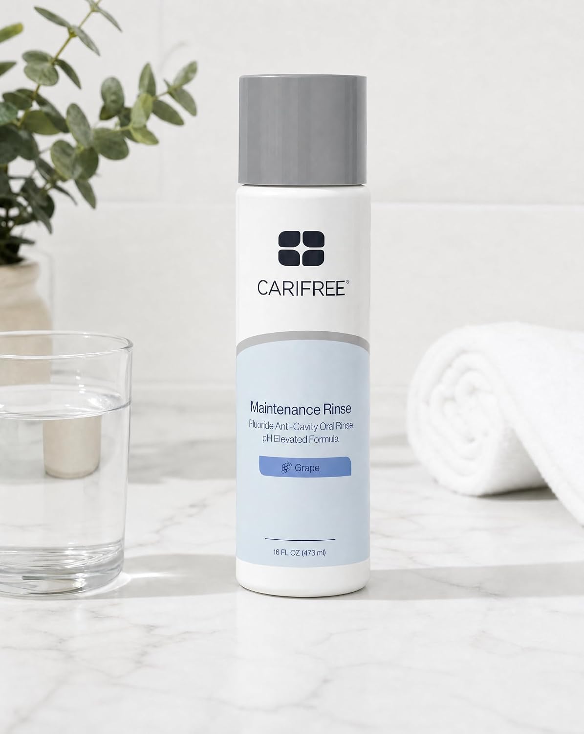 CariFree Maintenance Rinse Fluoride Mouthwash, Mint, Alcohol-Free, 16 oz | Anti-cavity fluoride & xylitol rinse; neutralizes pH, prevents decay, freshens breath; dentist recommended, alcohol-free.