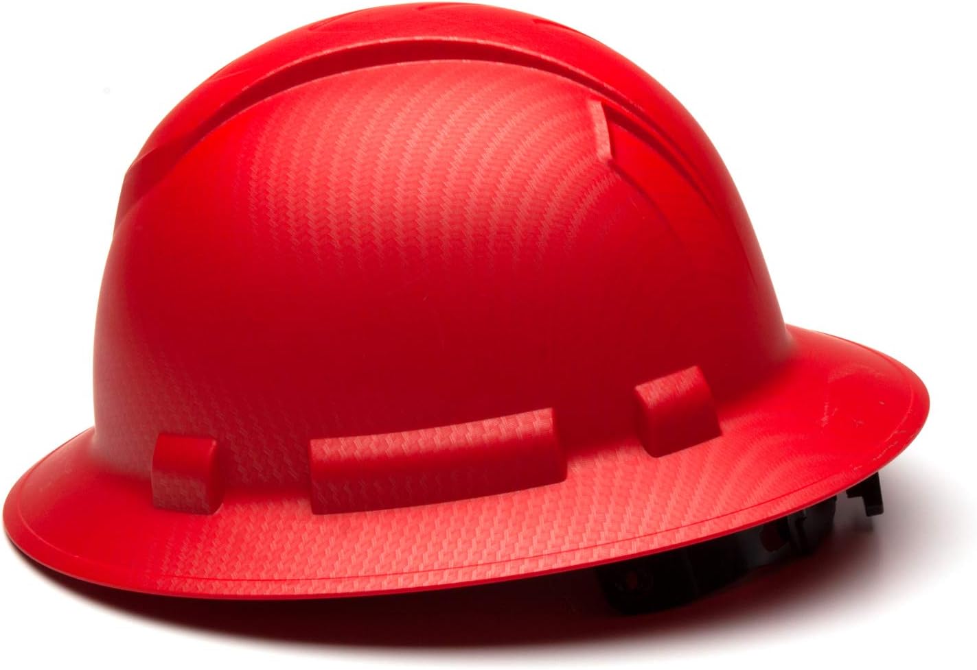 Pyramex Ridgeline Full Brim Hard Hat 4 Point Ratchet White | Full-brim sun & rain protection, HDPE shell, Ratchet suspension, Construction & utility, ANSI Z89.1 Type I Class C/G/E