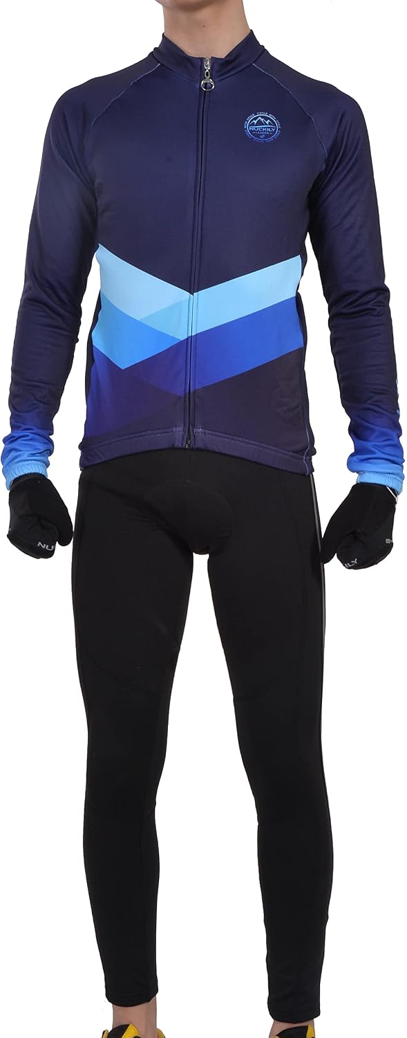 Mens Cycling Suit Windproof Winter Thermal Fleece Sportswear Clothing Set Riding Jersey Jacket & 3D Padded Pants Trousers