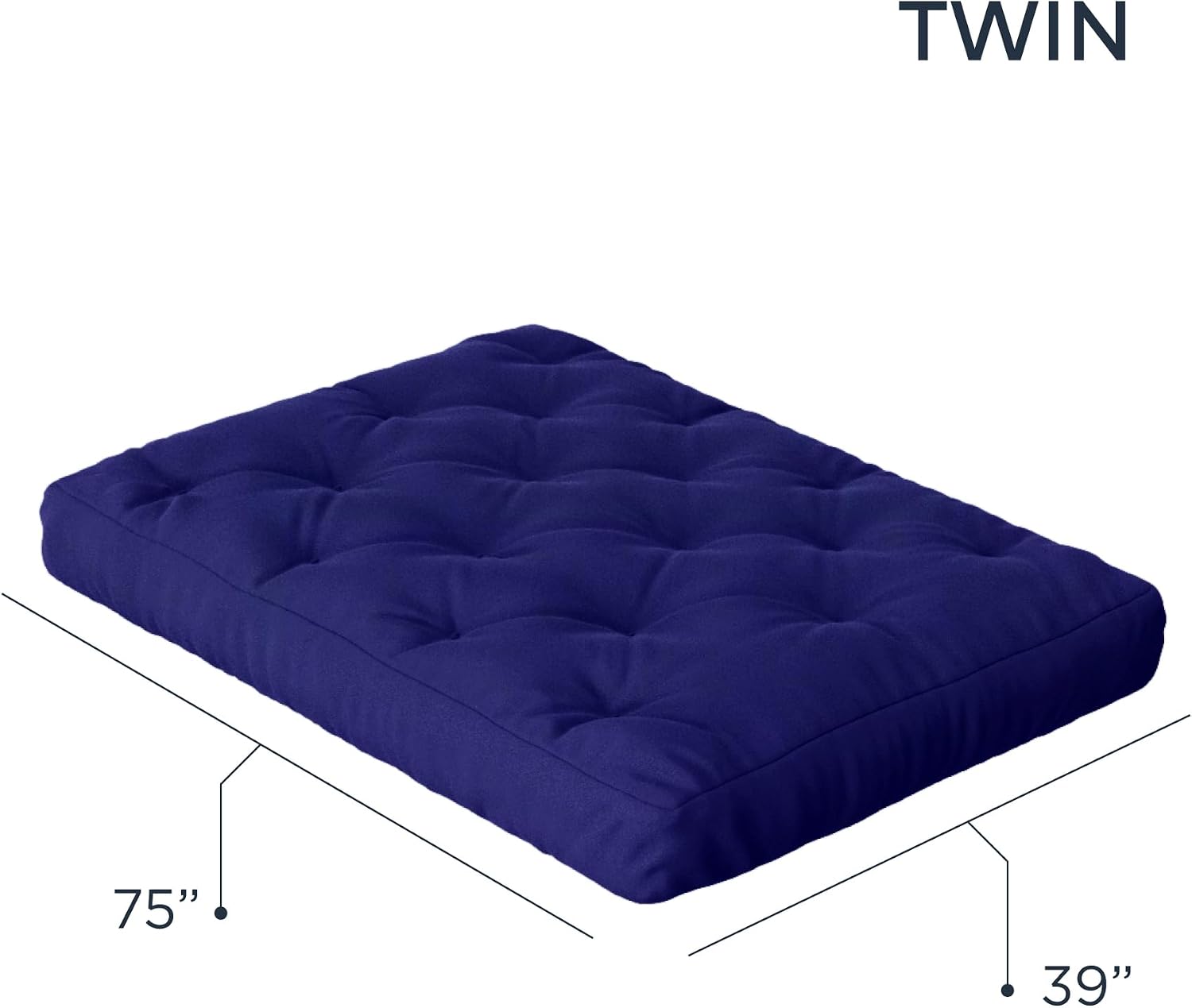 Royal Sleep Products by The Futon Factory 8 inch Memory Foam Futon Mattress - Khaki Cover - Queen Size - CertiPUR Certified Foams - Made in The USA (Frame Not Included)