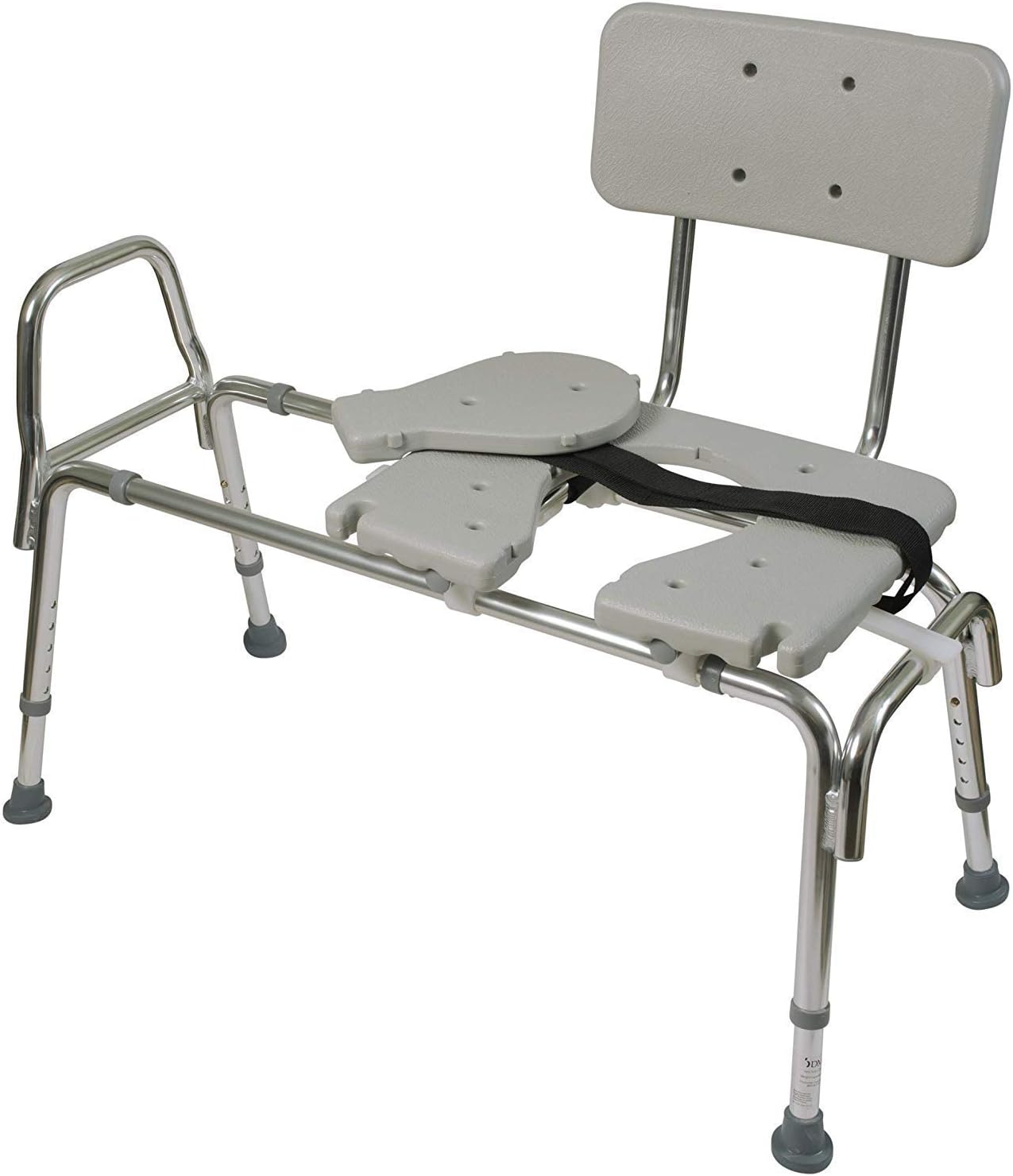 DMI Tub Transfer Bench and Shower Chair with Non Slip Aluminum Body, FSA Eligible, Adjustable Seat Height and Cut Out Access, Holds Weight up to 400 Lbs, Bath and Shower Safety, Transfer Bench