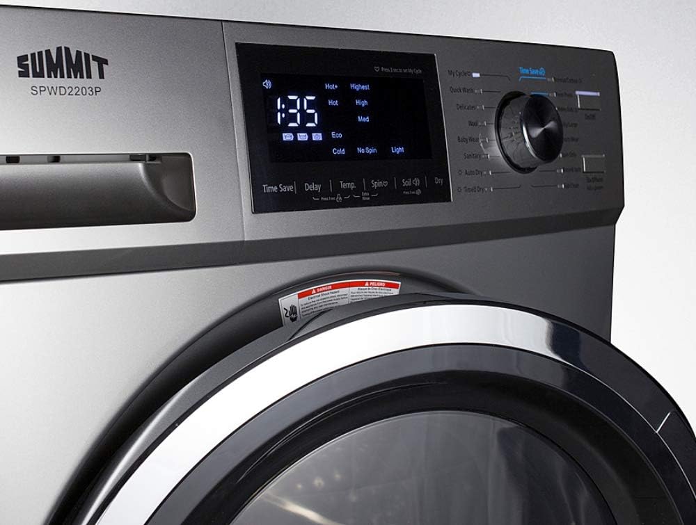 Summit Appliance 24" Washer Dryer Combo, Stainless Steel - SPWD2203P
