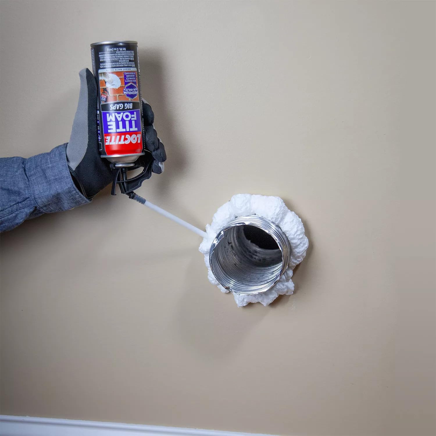 Loctite Tite Foam Big Gaps Spray Foam Sealant, 12 fl oz Can, 1 Pack - Polyurethane Expanding Insulation