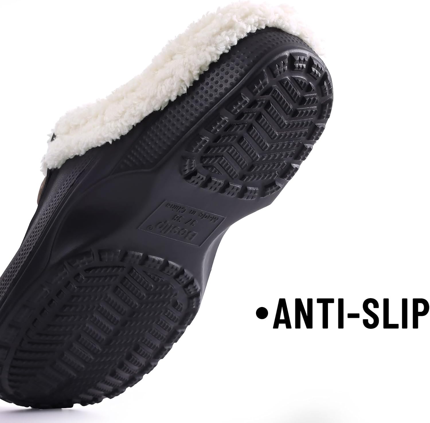 Beslip Fur Lined Clogs for Women & Men Fuzzy Slippers with Memory Foam