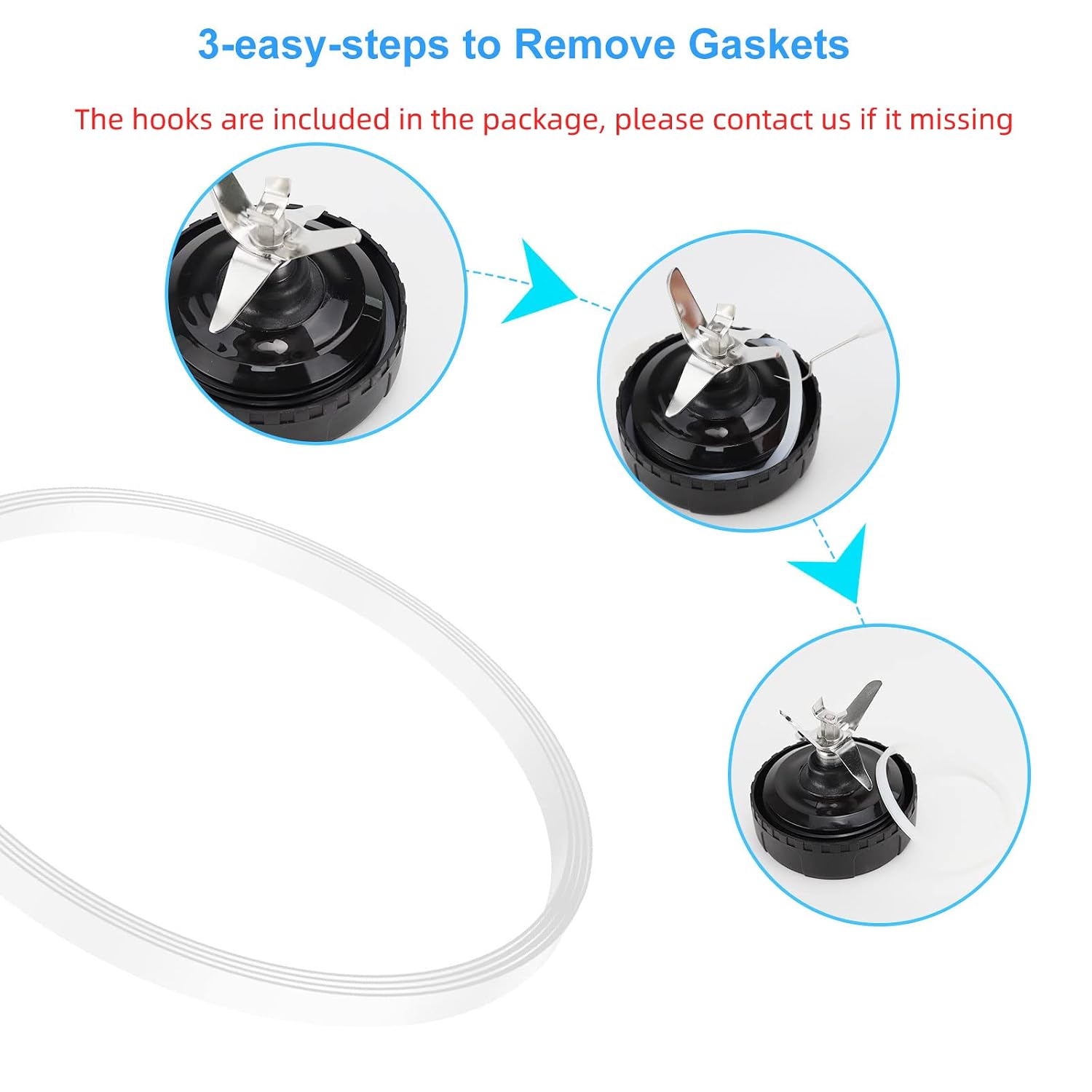 3.94-inch Blender Rubber Gaskets Fit for Ninja Blender, 5 Pack