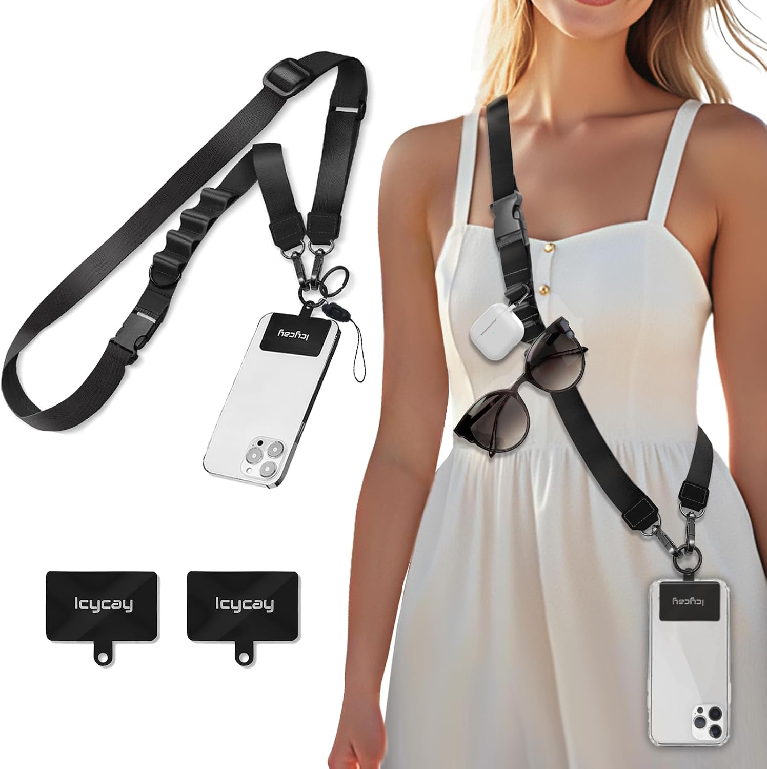 Icycay Phone Lanyard Crossbody Strap Neck Adjustable Teacher Women Cat