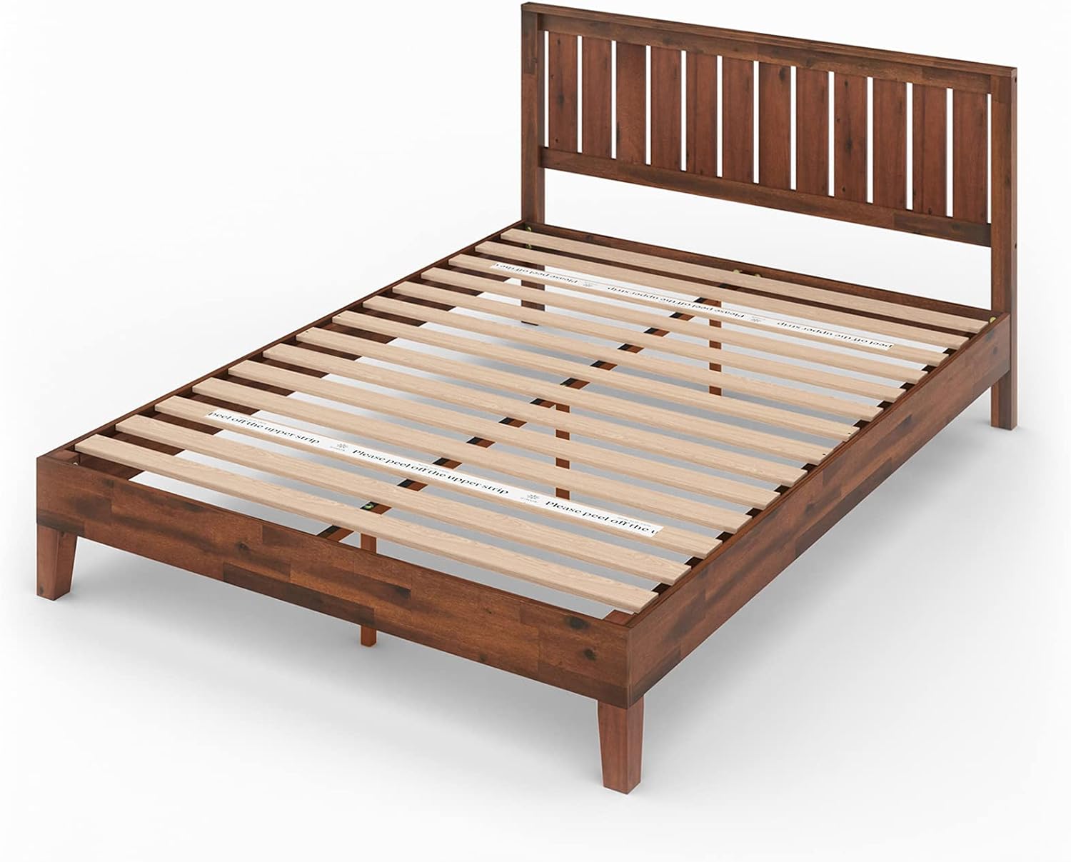 ZINUS Vivek Deluxe Wood Platform Bed Frame with Headboard, Wood Slat Support, No Box Spring Needed, Easy Assembly, Queen | Slatted Headboard, Wood Slat Support, No Box Spring Needed, Contemporary Design, Easy Assembly