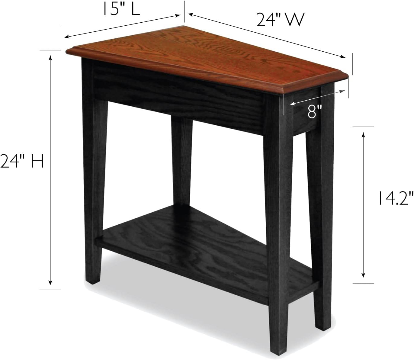Leick Home Delton Wedge End Table, 17", Sienna