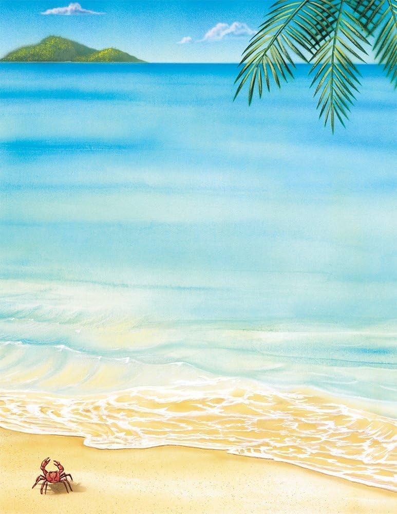 Great Papers! Tropical Beach Letterhead, Printer Friendly, 8.5”x11”, 80 Sheet Pack (2014233)