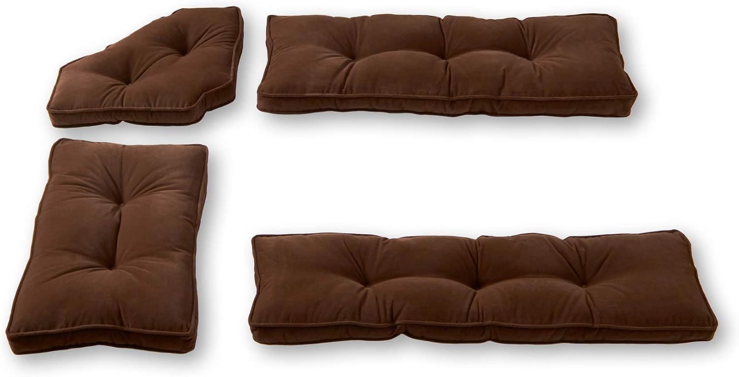 Greendale Home Fashions Hyatt 4-Piece Kitchen Nook Polyester Cushion Set, Cobalt
