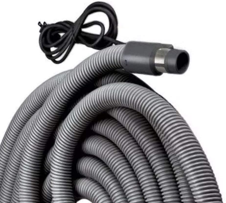 Broan-NuTone CH515 Current-Carrying Crush-Proof Central Vacuum Hose with Swivel Handle, 30' Long, 1.38" Inner Hose Diameter, Dark Gray
