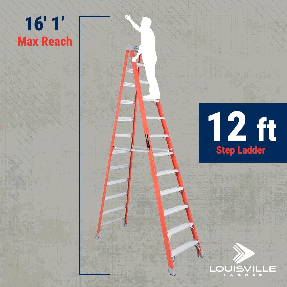 Louisville Ladder 2-Foot Fiberglass Step Stool Industrial, 300-Pound Load Capacity, Type IA, FS1502