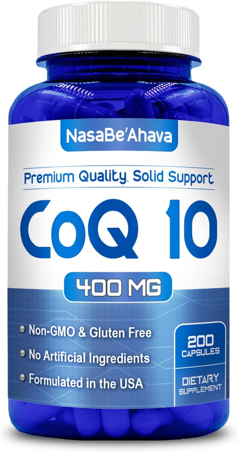 CoQ10 400mg Capsules | Vegan Friendly Coenzyme Q10 400mg per Serving from Easy Absorption Ubiquinone Supplement for Skin Heart and Energy Support