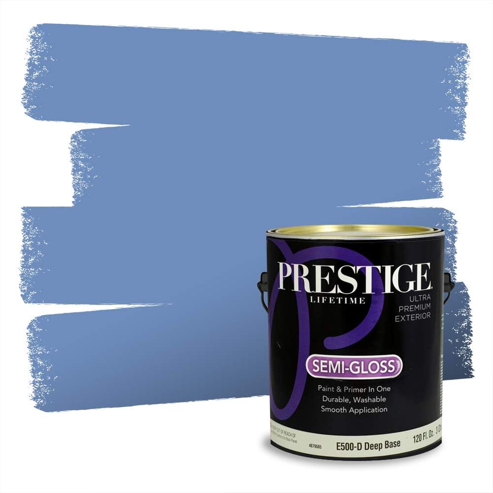 PRESTIGE Paints Exterior Paint and Primer In One, 1-Gallon, Semi-Gloss, Comparable Match of Behr* Intercoastal Gray*