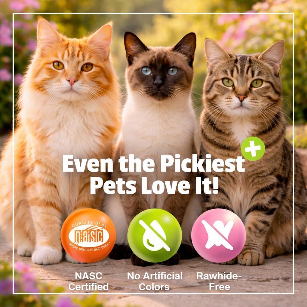 Pet Naturals Calming Chews for Cats, Anxiety Relief with Gentle Ingredients for Thunder, Fireworks, Travel, Grooming, Calming Pet Treats, Chicken Flavor, 30 Count