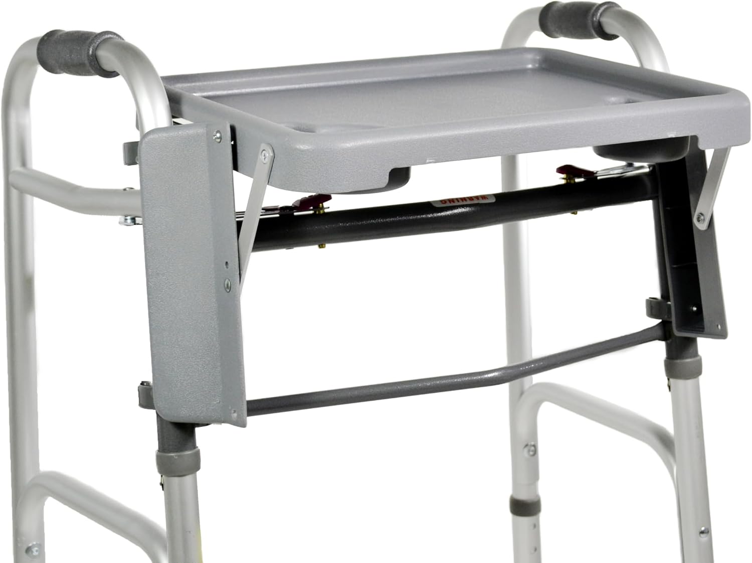 Alex Orthopedic Folding Molded Walker Tray with 2 Cup Holders - Clip On with No Tools