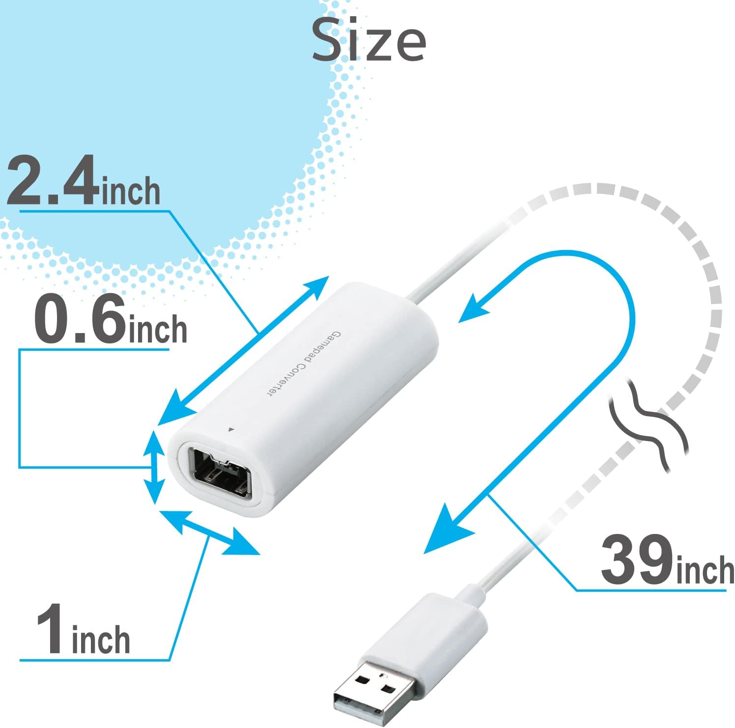 ELECOM Gamepad Converter for Wii Controllers, Support Wii Game Classic Controller and Classic Controller Pro