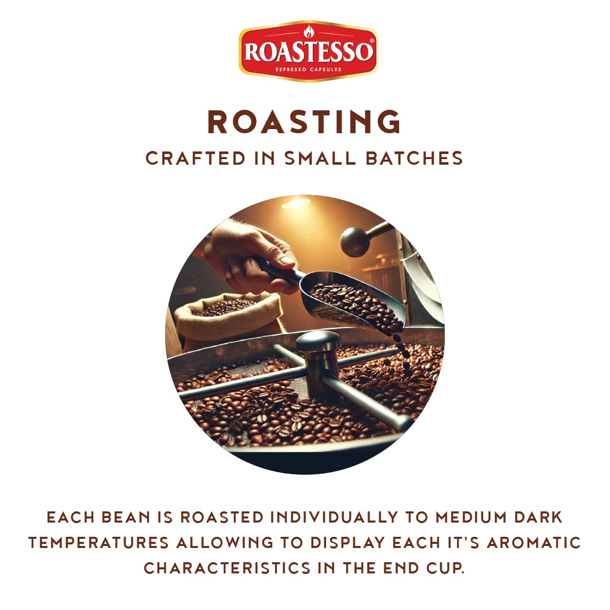 Roastesso, Aluminum Espresso Capsules, Flavors Variety Pack, Natural Flavored Coffee Pods with French Vanilla, Caramel, Chocolate & Hazelnut