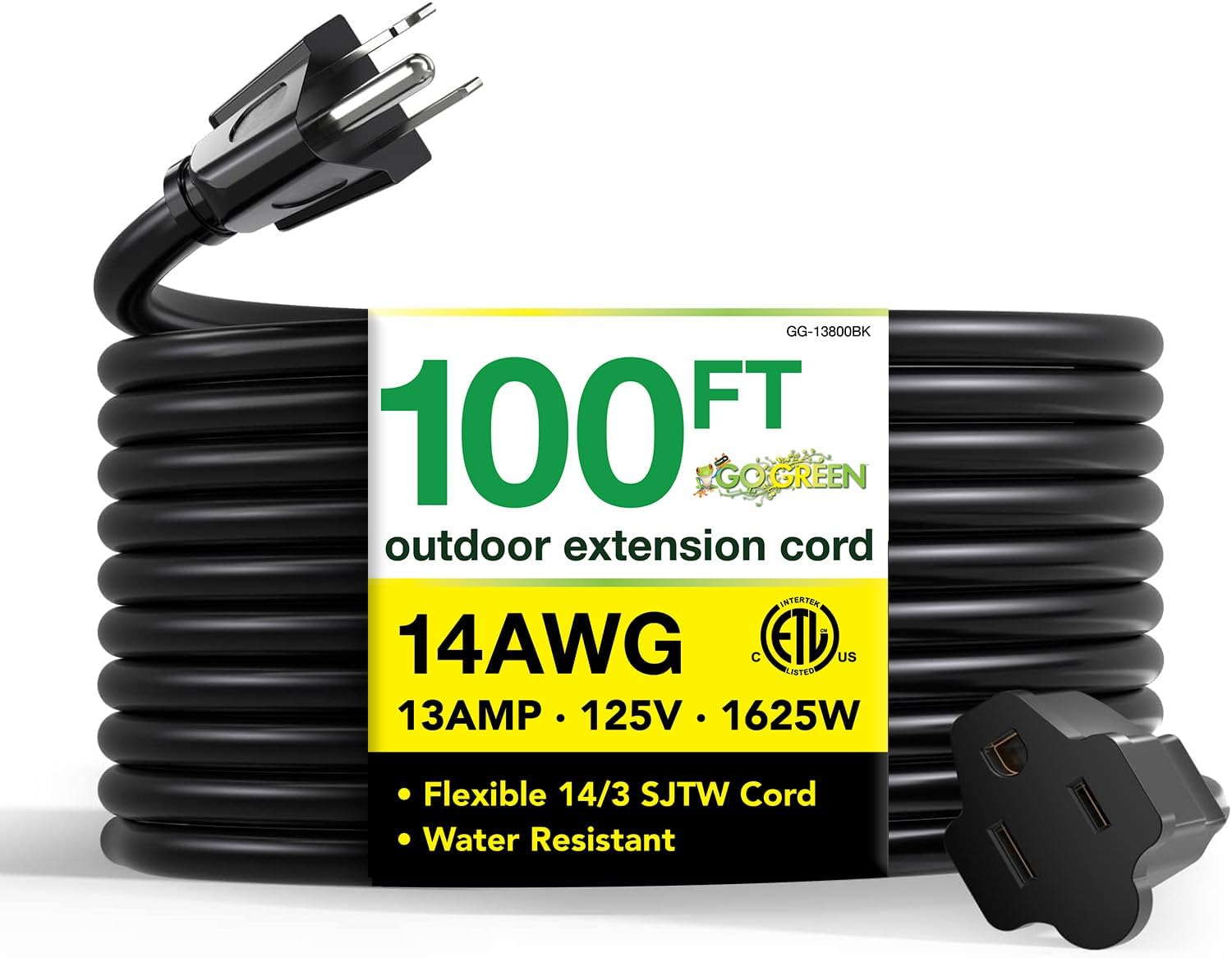Go Green Power Inc. (GG-14025) 12/3 SJTW Outdoor Extension Cord, Lighted End, 25 ft