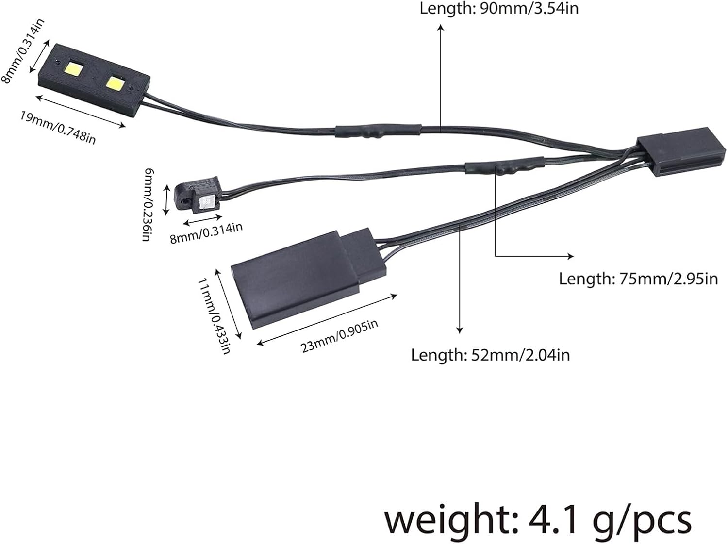RC Car Upgrade Parts for Losi 1/28 Micro-T 2S 2WD RTR Specialized RC Truck Upgrade Parts Front Rear Lighting System Taillight Light Set