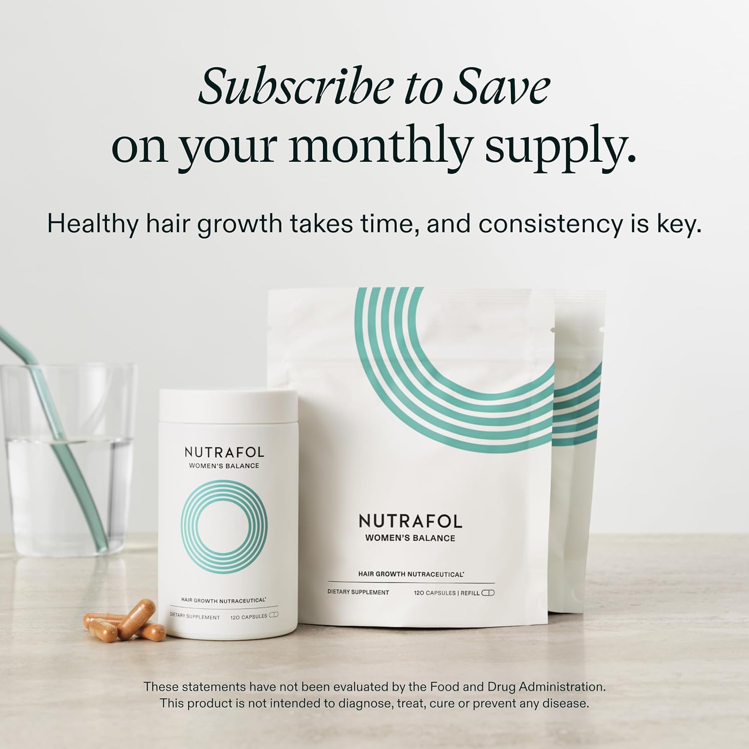 Nutrafol Women's Balance Hair Growth Supplements, Age 45+, 1-Month Bottle | #1 Dermatologist-Recommended Hair Growth Supplement Brand