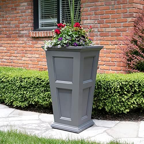 Mayne Fairfield 40in Tall Square Planter, Black | Indoor/Outdoor, All season, Fade resistant, 15-year warranty