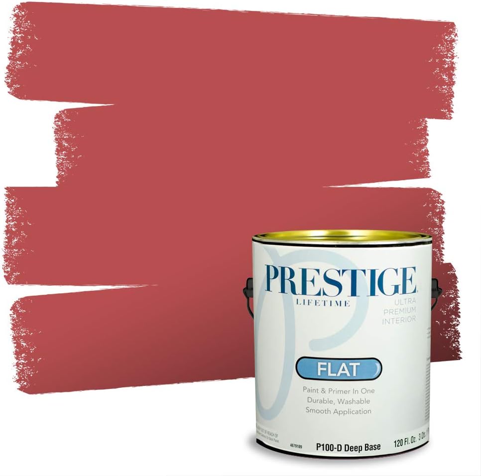 PRESTIGE Paints Exterior Paint and Primer In One, 1-Gallon, Satin, Comparable Match of Sherwin Williams* Grenadine*
