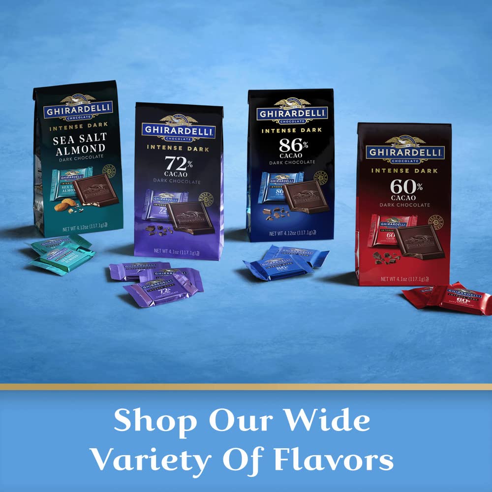 GHIRARDELLI PREMIUM DARK Chocolate Bar, 86% Cacao, 3.17oz Bar, 12 Pack