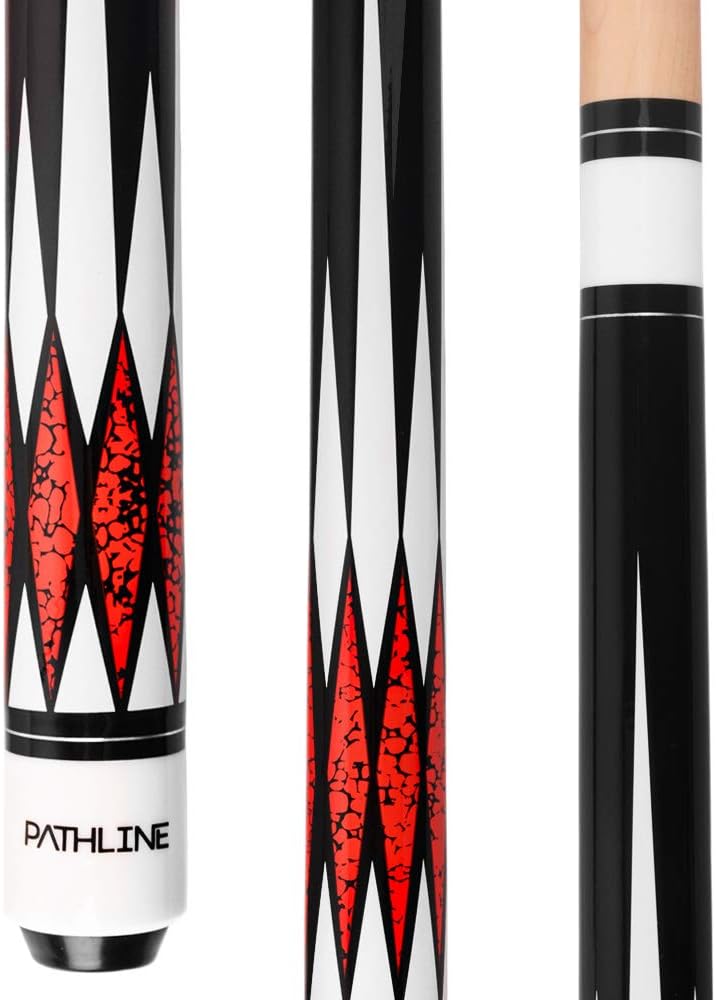 Pool Cue Stick - 58 inch Maple Billiard Pool Stick (Multicolour) | Imitation Turquoise Design, 18-21oz Weight Options, 13mm Leather Tip, For Beginner & Intermediate Player