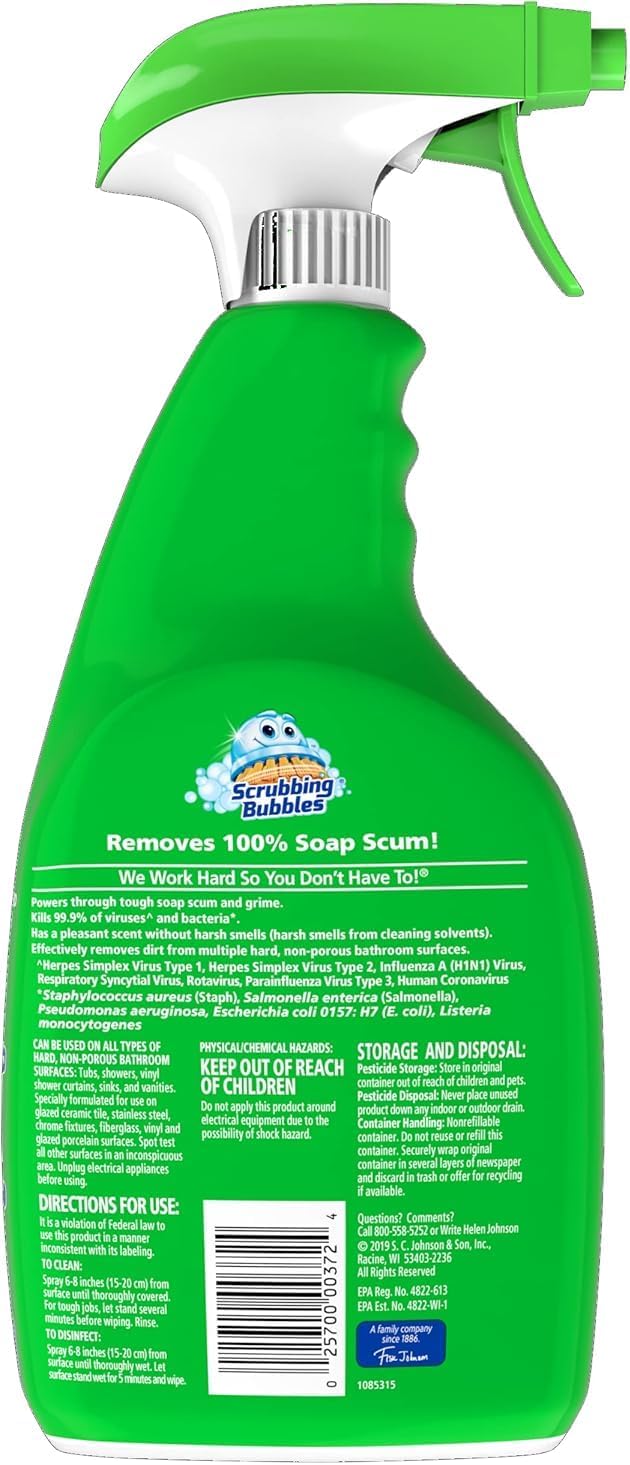 Scrubbing Bubble Bathroom Grime Fighter, Floral Fusion Scent, 32 oz Spray Bottle
