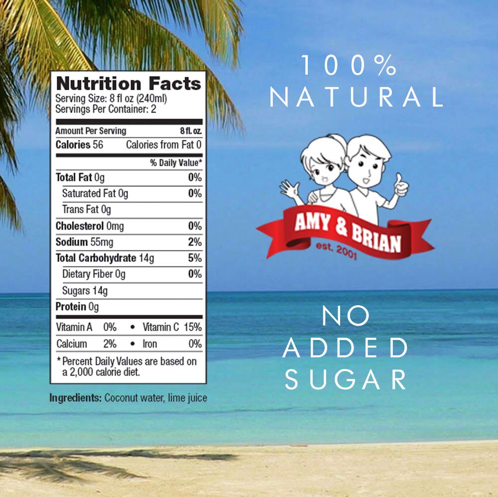 Amy & Brian Non-GMO Coconut Water, Original, 17.5 Fl Oz (Pack of 12)