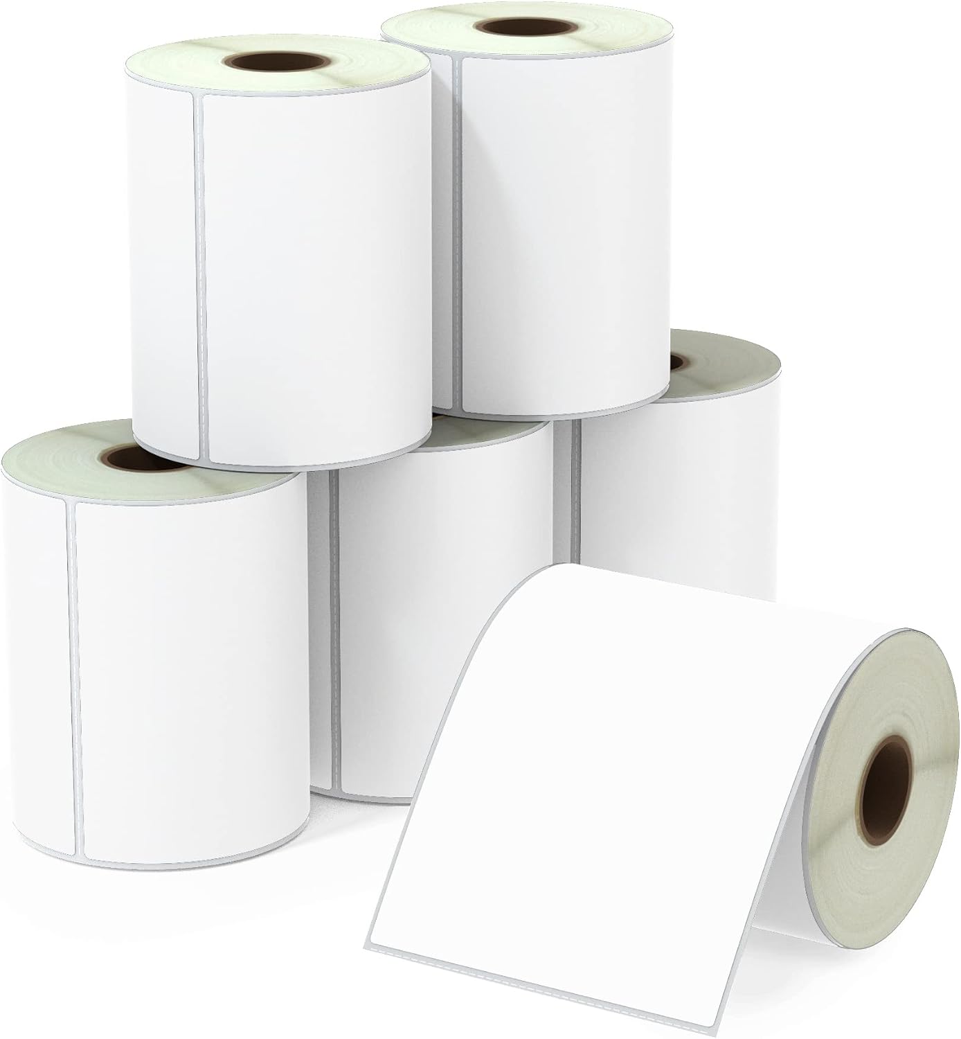 BETCKEY - 4" x 6.5" (102 mm x 165 mm) Large Shipping Labels & Multipurpose Compatible with Zebra & Rollo Label Printer,Premium Adhesive & Perforated [10 Rolls, 2500 Labels]