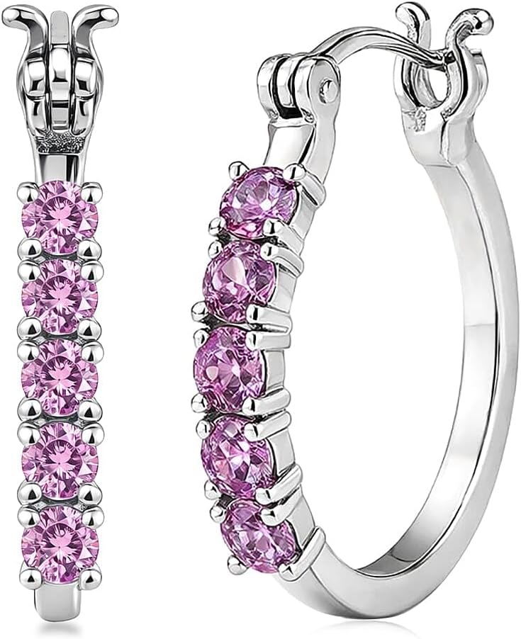 Color Orchid Cubic ZirconiaEarrings in Stainless Steel