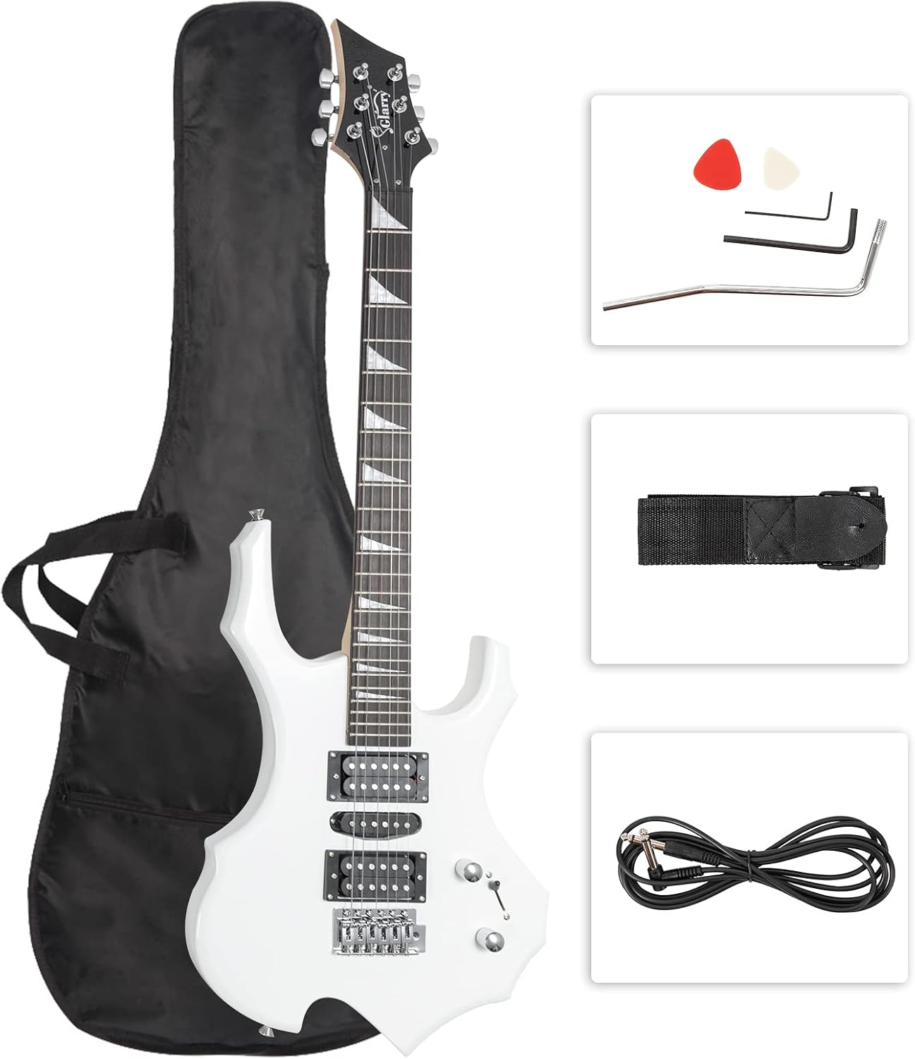 Glarry Cool Burning Fire Style Electric Guitar Christmas gift for Beginner Guitar Lover with Accessories Pack (Black)