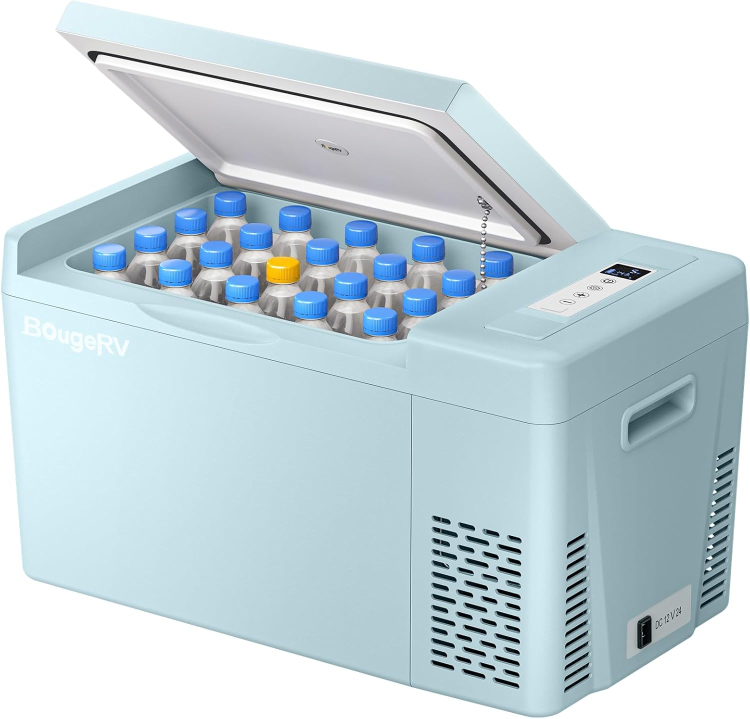 BougeRV 12v refrigerator 23 Quart, -8℉~50℉ Portable Freezer for Car, Grey