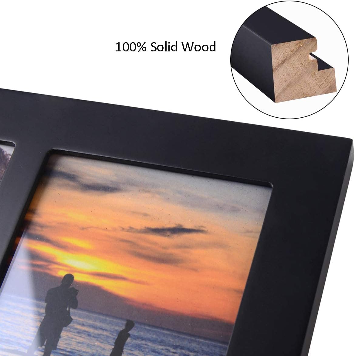 4x6 5-Opening Collage Picture Frame Black Wood