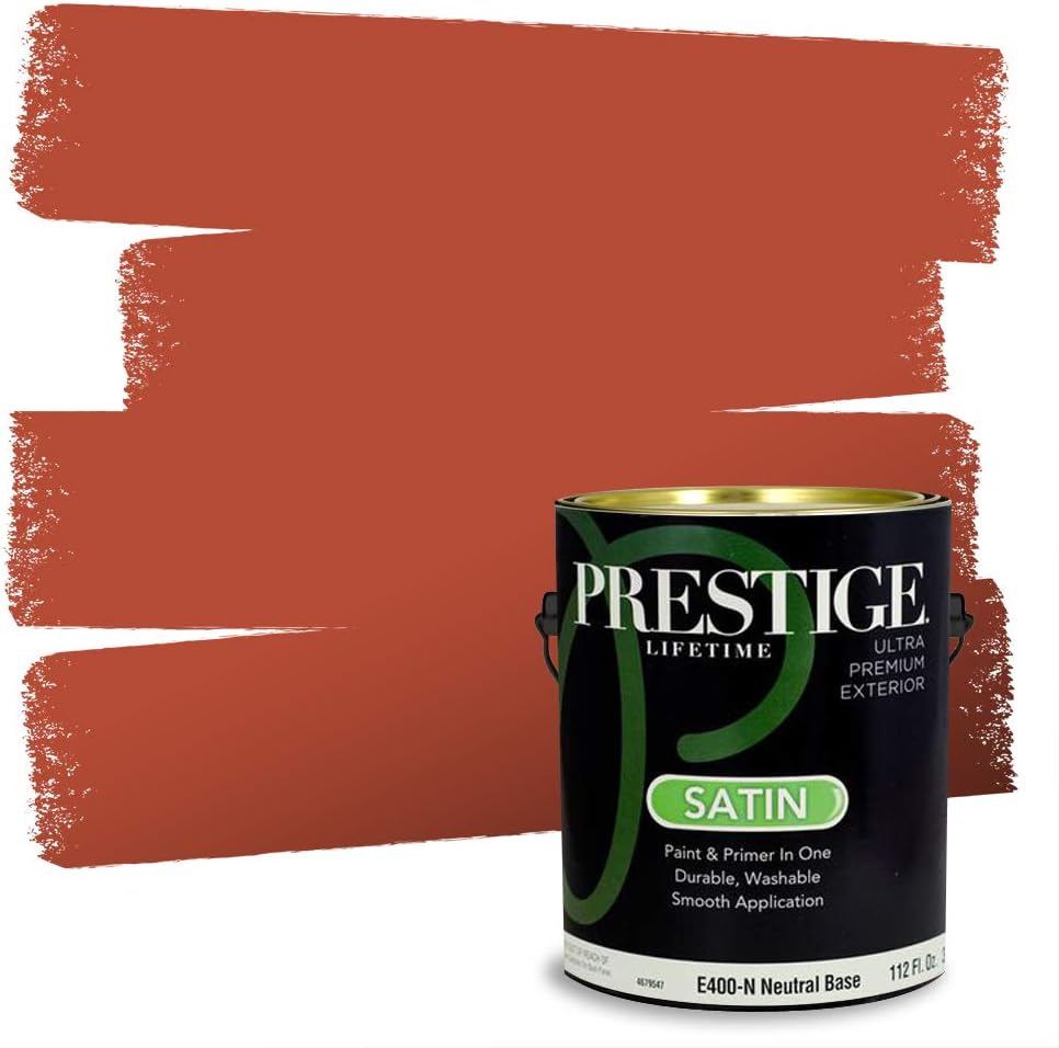 PRESTIGE Paints Exterior Paint and Primer In One, 1-Gallon, Semi-Gloss, Comparable Match of Sherwin Williams* Captivating Cream*