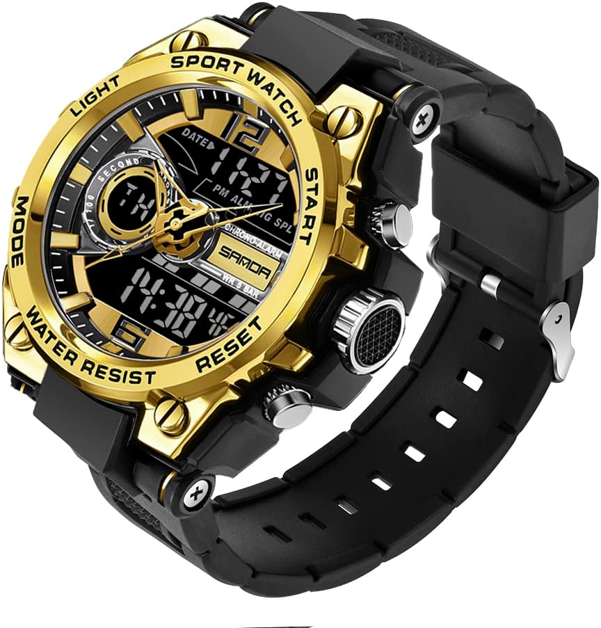 KXAITO Men's Watches Sports Outdoor Waterproof Military Watch Date Multi Function Tactics LED Alarm Stopwatch