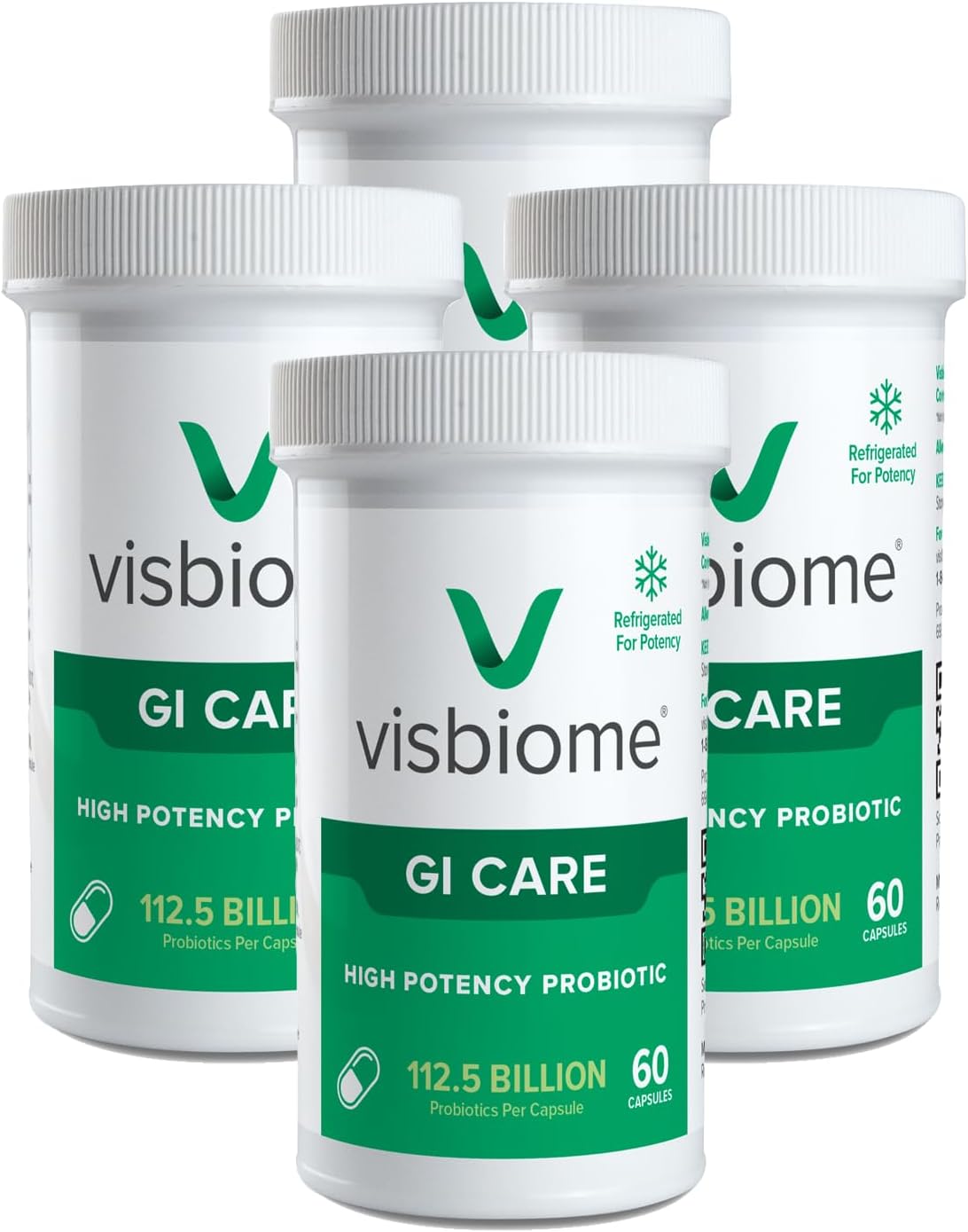 Visbiome® GI Care High Potency Probiotic, 112.5B CFU, 60 Capsules | Original De Simone Formulation®, Multi-Strain, Refrigerated Probiotics, Low FODMAP Certified, Gluten-Free, Made in USA